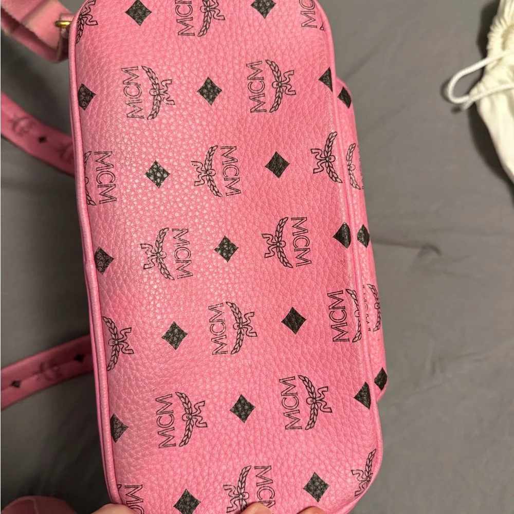 MCM Pink Visteris Backpack 12” - Picture 3 of 16